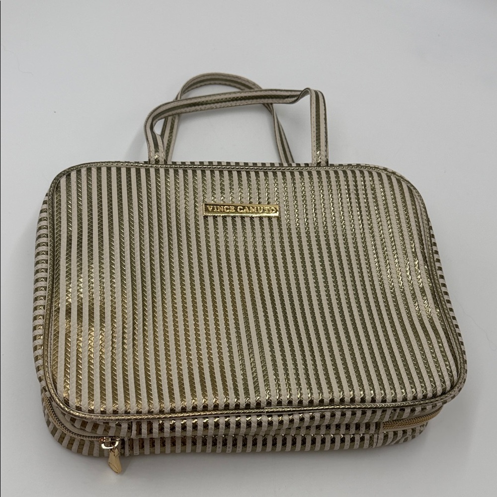 Vince Camuto Metallic Striped Cosmetic Hanging Bag